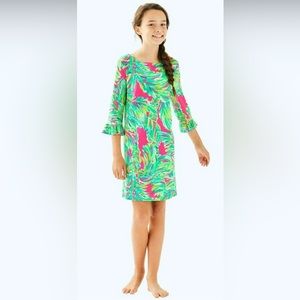 Lilly Pulitzer Sophie Dress 3/4 sleeves Raz Berry Shady Kids Xl 12/14